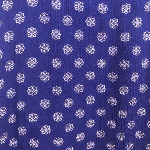 FREE PEOPLE Small Blue White Jewel Tone Mini Dress Keyhole A-Line Flowy Chic - Picture 2 of 7